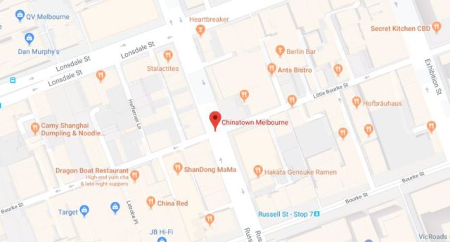 Map of Chinatown in Melbourne