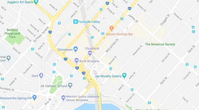 Map of Fortitude Valley in Brisbane