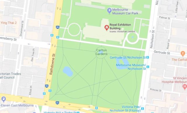 Melbourne Carlton Gardens map