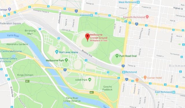 Map of Melbourne Cricket Ground Stadium