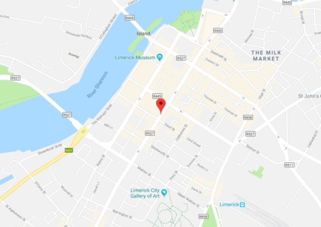 Map of O'Connell Street in Limerick