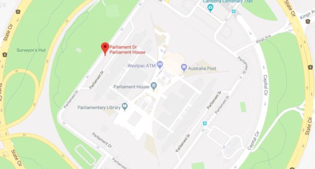 Map of Parliament House in Adelaide SA