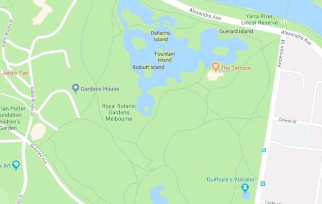 Map of Royal Botanic Gardens Melbourne