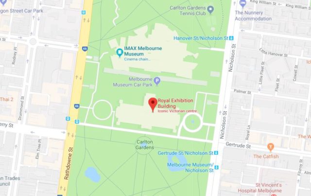 Royal Exhibition Building of Melbourne map