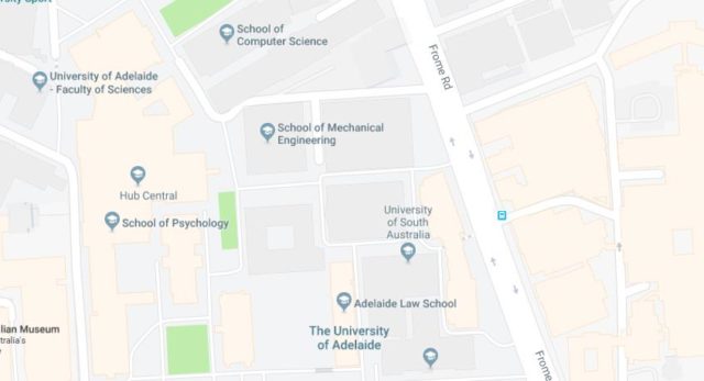Map of The University of Adelaide SA