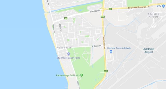 Map of West Beach in Adelaide SA