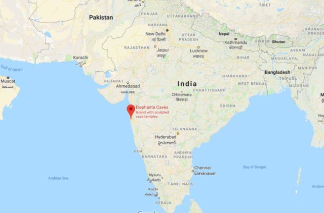 Where are Elephanta Caves located on map of India