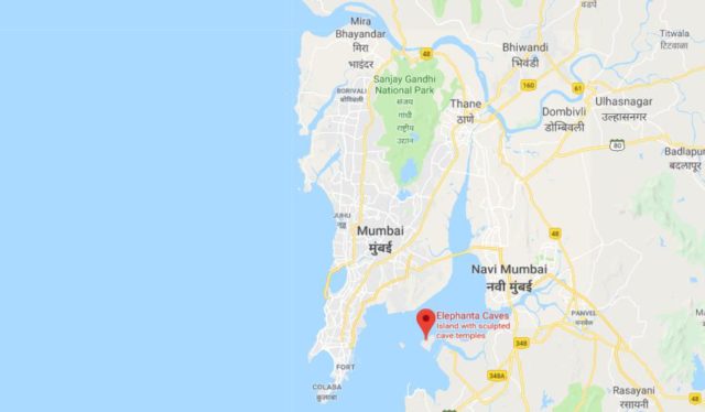 Where are Elephanta Caves located on map of Mumbai