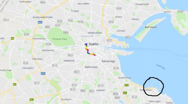 Where is Dun Laoghaire located on map of Dublin