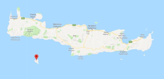 Where is Gavdos located on map of Crete