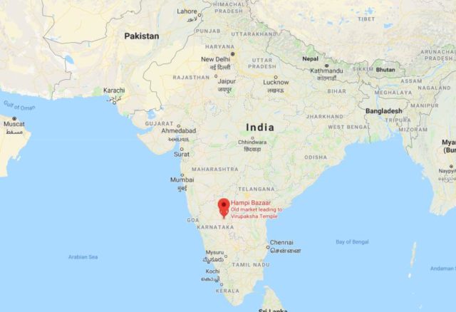 Where is Hampi located on map of India