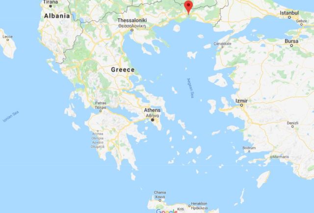 Where is Lake Vistonida located on map of Greece