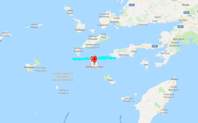 Where is Nysiros located on map of Dodecanese Islands