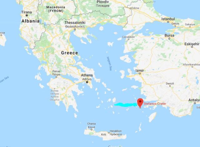 Where is Nysiros located on map of Greece