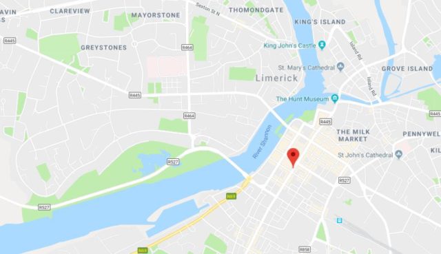 Where is O'Connell Street located on map of Limerick