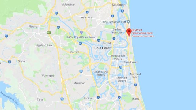 Where is Q1 Sky Point Observation Deck located on map of Gold Coast