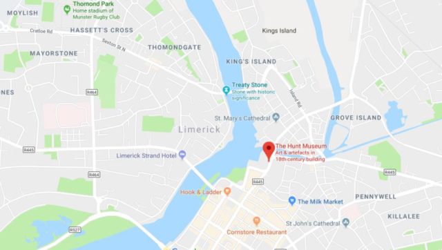 Where is The Hunt Museum located on map of Limerick