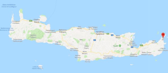 Where is Vai Beach located on map of Crete