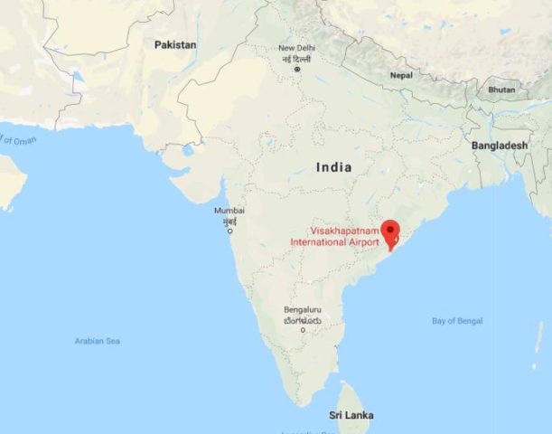 Where is Visakhapatnam located on map of India