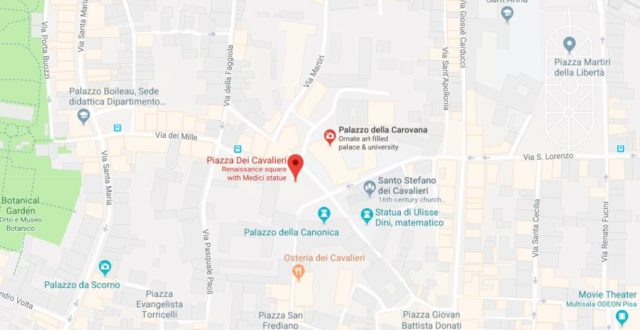 Map of Piazza dei Cavalieri in Pisa