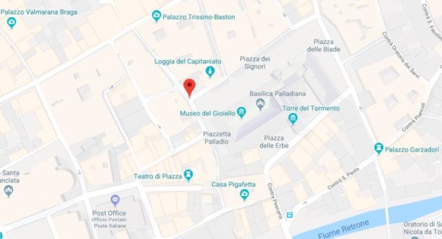 Map of Piazza dei Signori in Vicenza