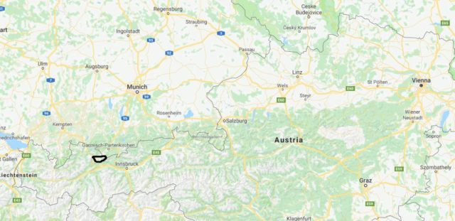 Where is Ehrwald located on map of Austria
