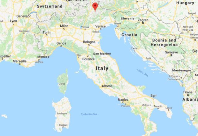 Where is Marmolada located on map of Italy