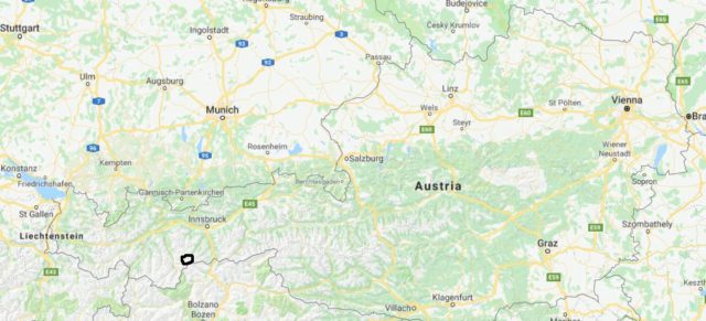 Where is Obergurgl located on map of Austria