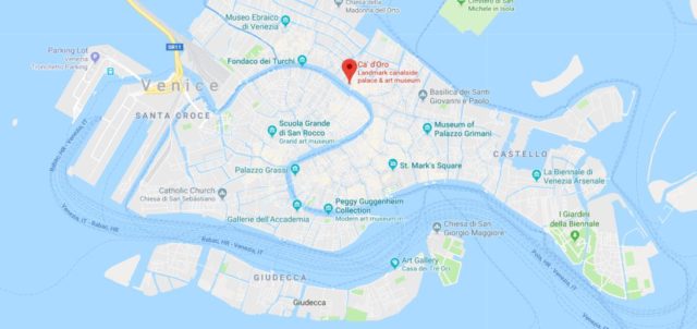 Where is Palazzo Ca d'Oro located on map of Venice