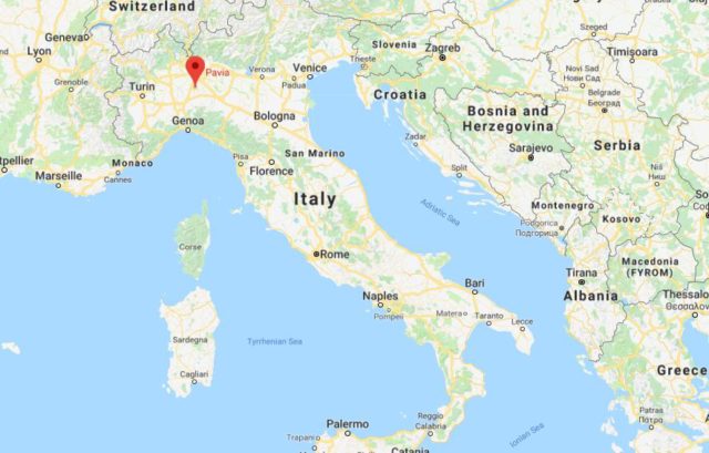 Where is Pavia located on map of Italy