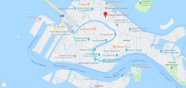 Where is Santa Fosca Church located on map of Venice