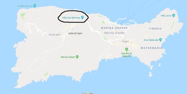 Where is Villa San Michele located on map of Capri