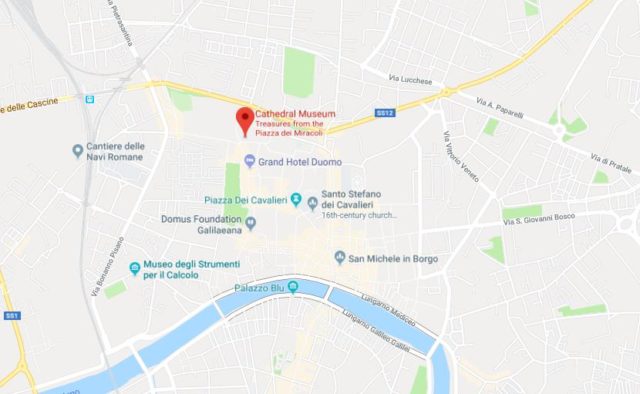 Where is the Cathedral Museum located on map of Pisa