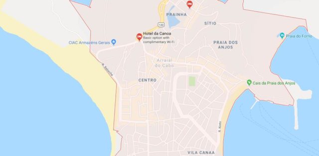 Map of Arraial do Cabo Brazil