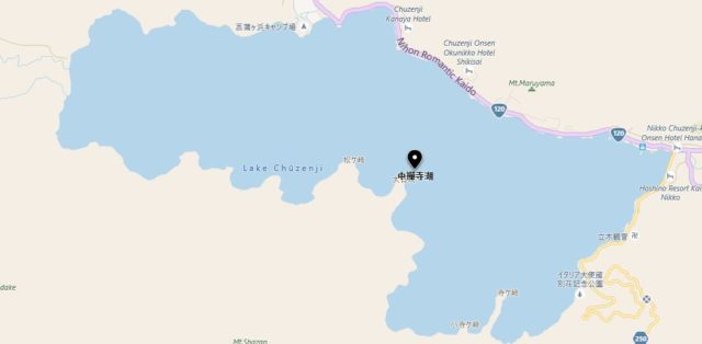 Map of Lake Chuzenji Japan