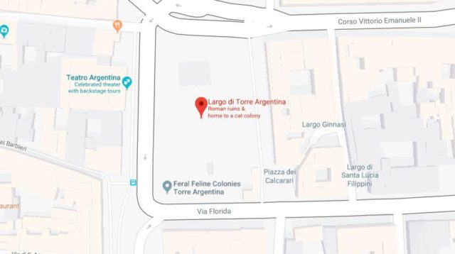 Map of Largo di Torre Argentina in Rome
