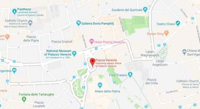 Map of Piazza Venezia in Rome