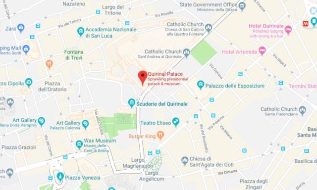 Map of Quirinal Palace in Rome