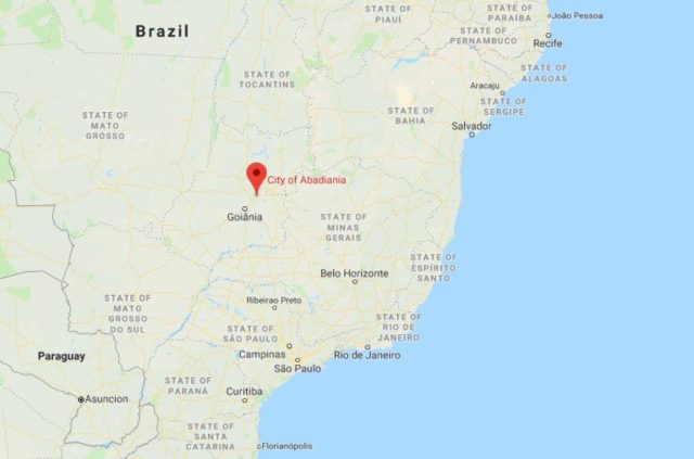 Where is Abadiania located on map of Brazil