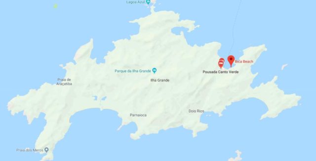 Where is Abraão located on map of Ilha Bela