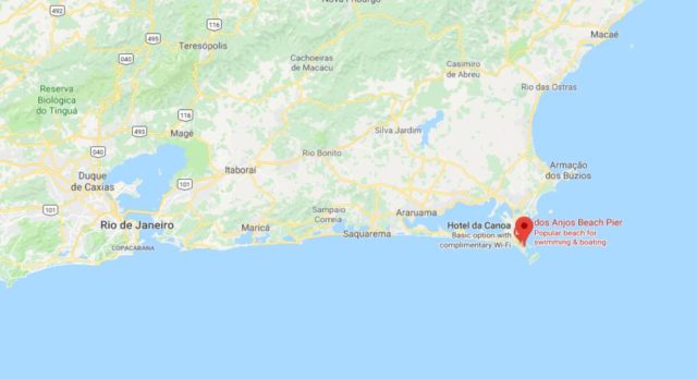 Where is Arraial do Cabo located on map of Rio de Janeiro