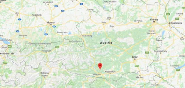Where is Arriach located on map of Austria