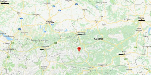 Where is Bad Gastein located on map of Austria