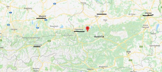 Where is Bad Ischl located on map of Austria