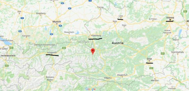 Where is Dorfgastein located on map of Austria