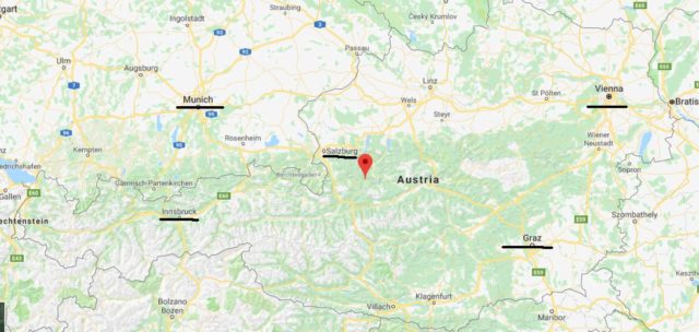 Where is Gosau on map of Austria