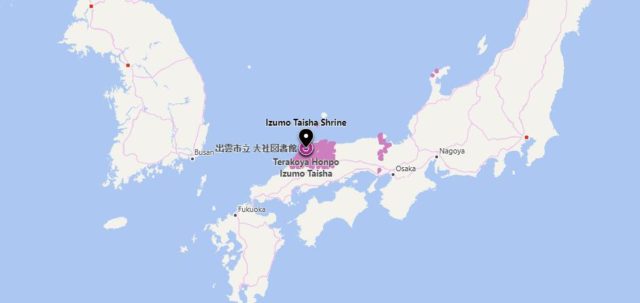 Where is Izumo Taisha Shrine located on map of Japan