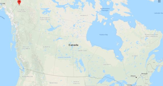 Where is Klondike located on map of Canada