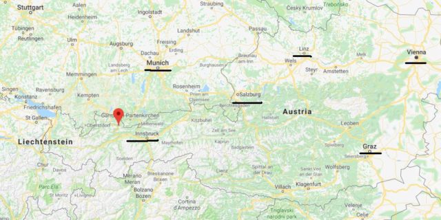 Where is Lermoos on map of Austria