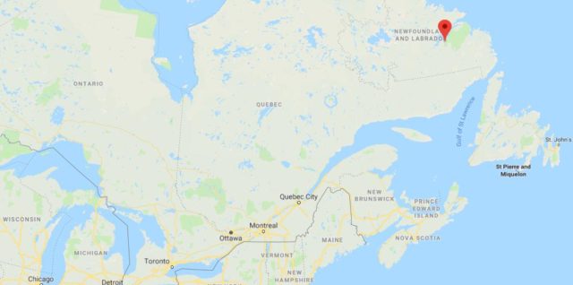 Where is Mealy Mountains National Park on map of East of Canada